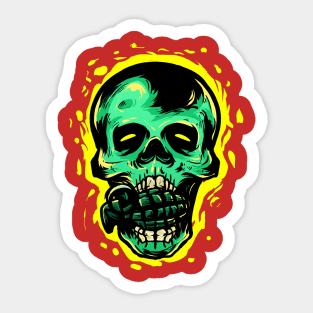 SKULL NADE GREEN ARMY Sticker